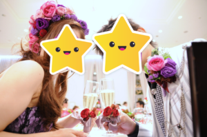 ブートニアとヘッドドレス